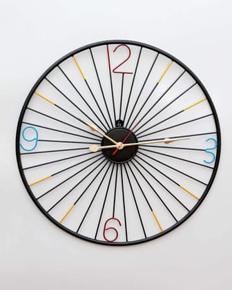 LIGHT ANGLE Metal Wall Decor and Hanging Clock (Gold_60 x 60 cm )