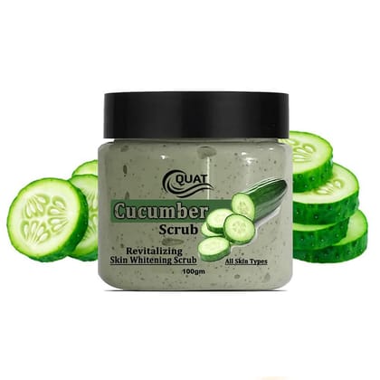 Quat 100% natural Cucumber Scrub for Revitalizing Skin,Face Whitening,Glowing Skin suits both Oily&Dry Skin-100gm