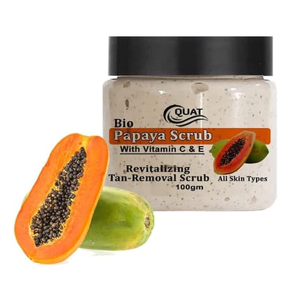 Quat Natural Papaya Scrub Revitalizing Skin Whitening Face Scrub for Glowing Skin,Oily,Dry Skin for both Women&Men (100gm)