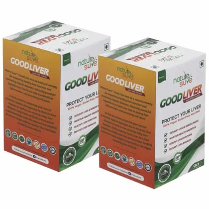 Nature Sure Good Liver Capsules With Milk Thistle for Fatty & Non-Fatty Liver Health (90 Capsules) 2 Packs
