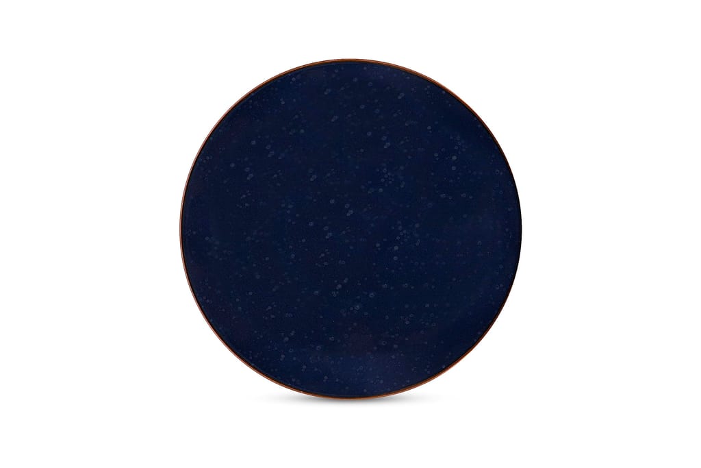 Hitkari Potteries Porcelain Rustic Navy Side Plate Set of 6 PC for Home & Kitchen | Ceramic Side Plate Set | Full Plate (20cm)