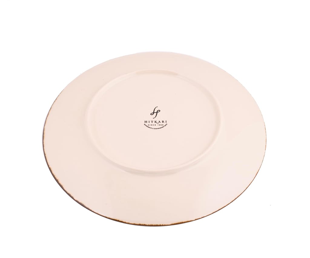 Hitkari Potteries Porcelain Rustic Navy Side Plate Set of 6 PC for Home & Kitchen | Ceramic Side Plate Set | Full Plate (20cm)