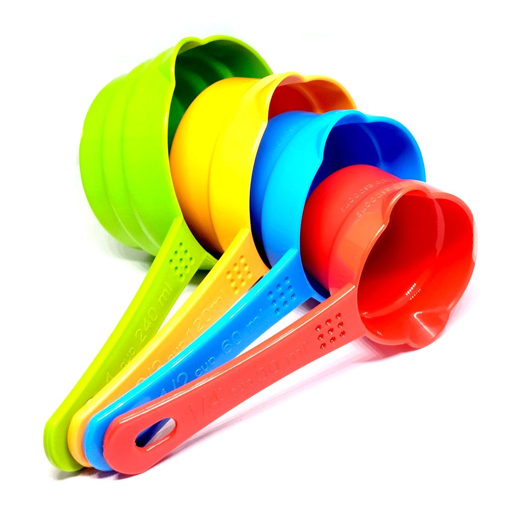 ZURU BUNCH Bright Color Measuring Cups and Spoons Set with Hanging Hook for Kitchen and Baking, Dry Metric Measure Cups & Spoons Mixing cup (8Pcs)