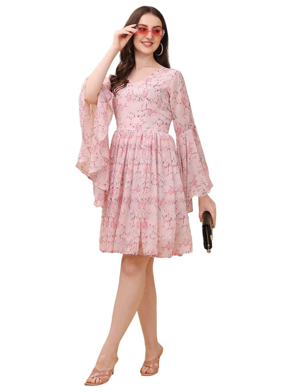 65.98] Pink Lace Elegant Semi Formal Dress With Half Sleeves #J1588 -  GemGrace.com | Formal dresses, Beaded dress, Best wedding guest dresses
