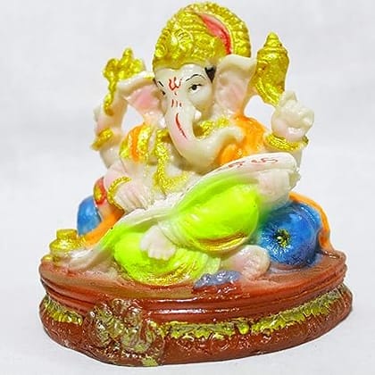 Lord Ganesh Reading Ramayan on Sitting Position Idol/Ganesha Murti for Pooja &