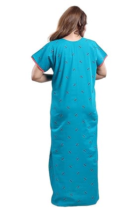 TRUNDZ Women's Cotton All Over Print Maxi Nighty