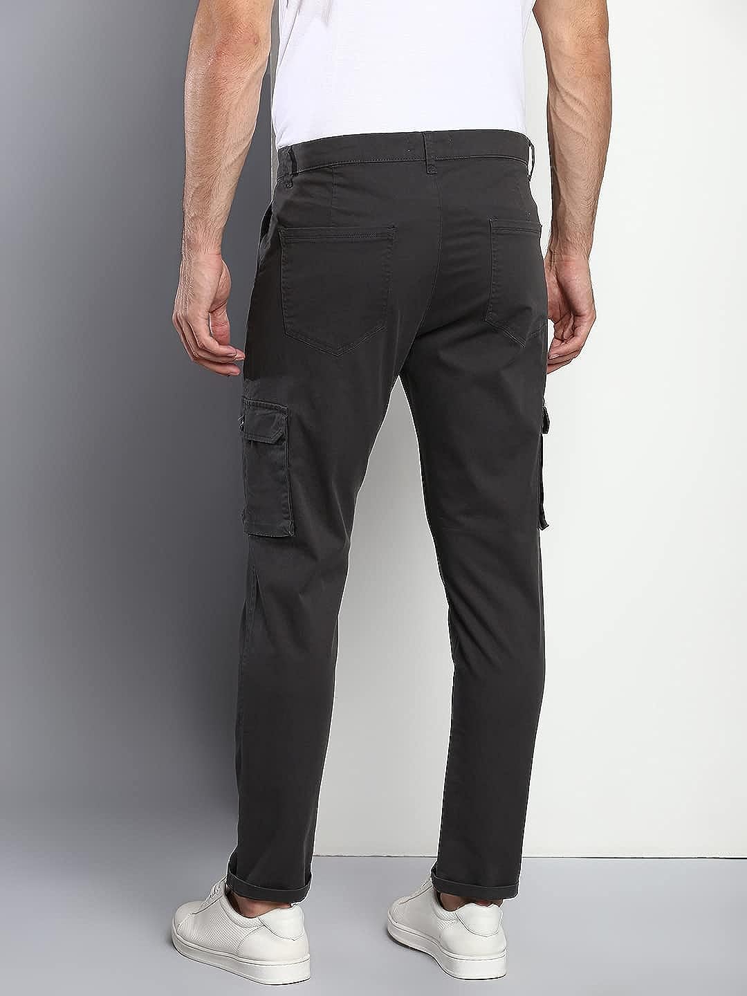 Buy Online|Spykar Men Ecru Cotton Tapered Fit Ankle Length Mid Rise Cargo  Pant