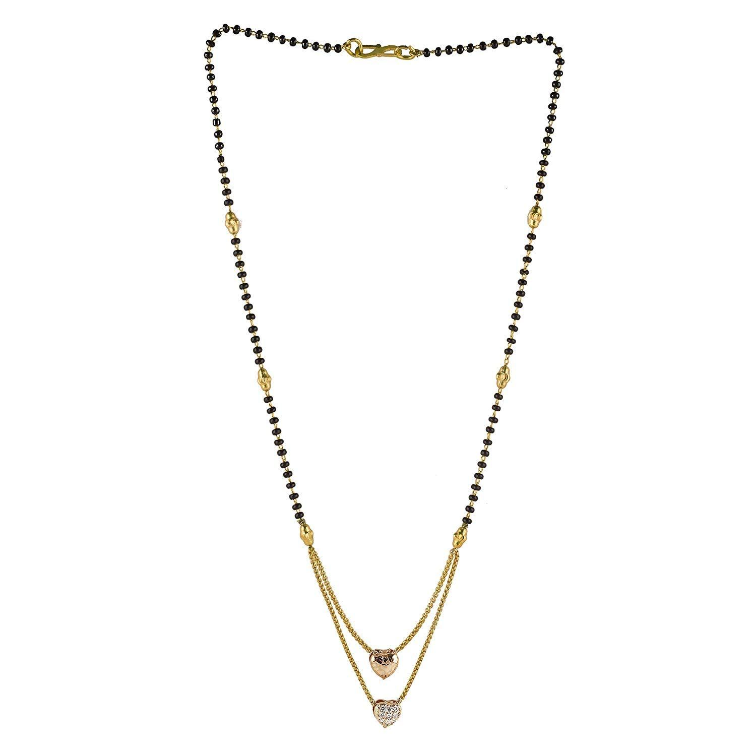 Aarohi13 DOUBLE HEART CHAIN MANGALSUTRA FOR WOMAN