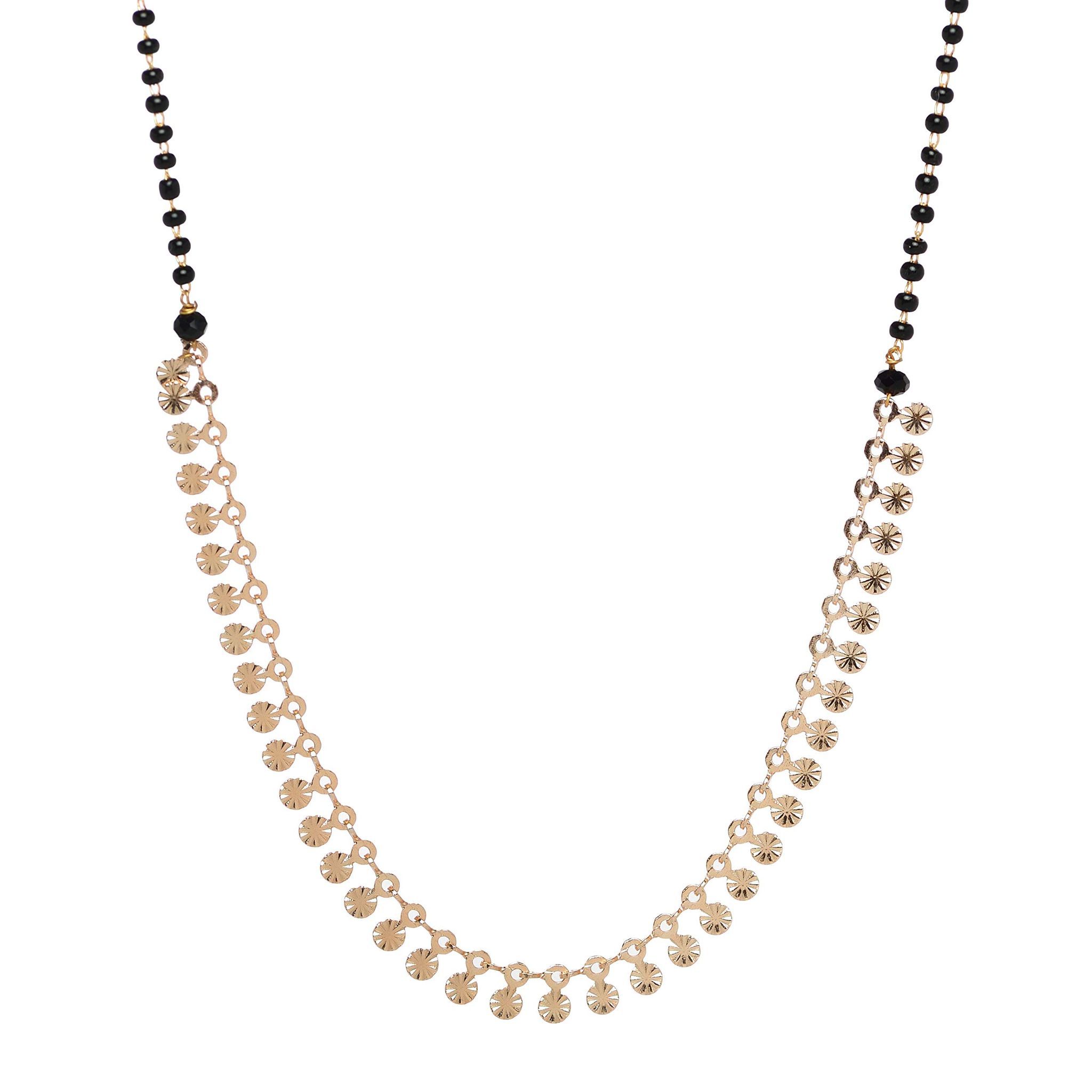 Aarohi13 GOLD PLATED COIN DESIGN MANGALSUTRA FOR WOMAN