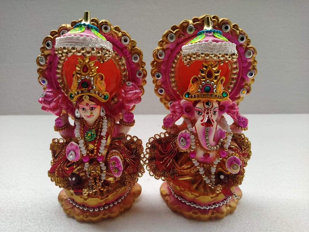 KSI Mitti ke Laxmi Ganesh Idol (Statue) for Diwali/Laxmi Puja