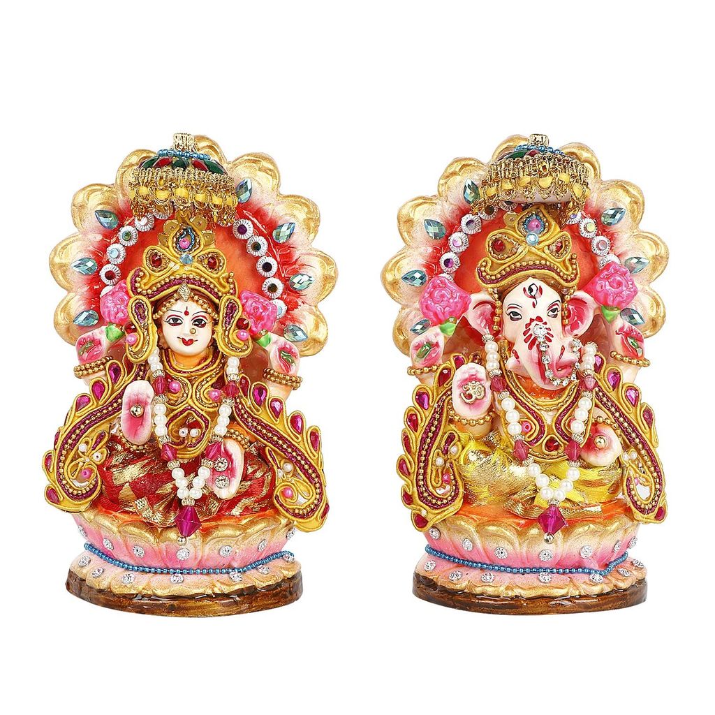 KSI Terracotta Clay Laxmi Ganesh Murti Idol of Clay, Mitti for Diwali Puja Lakshmi