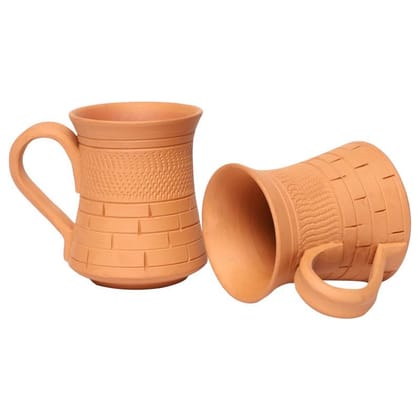 KSI Natural Clay Beer Mug | Milk Mug | Big Coffee Mug, Terracotta Handmade, 600 ml