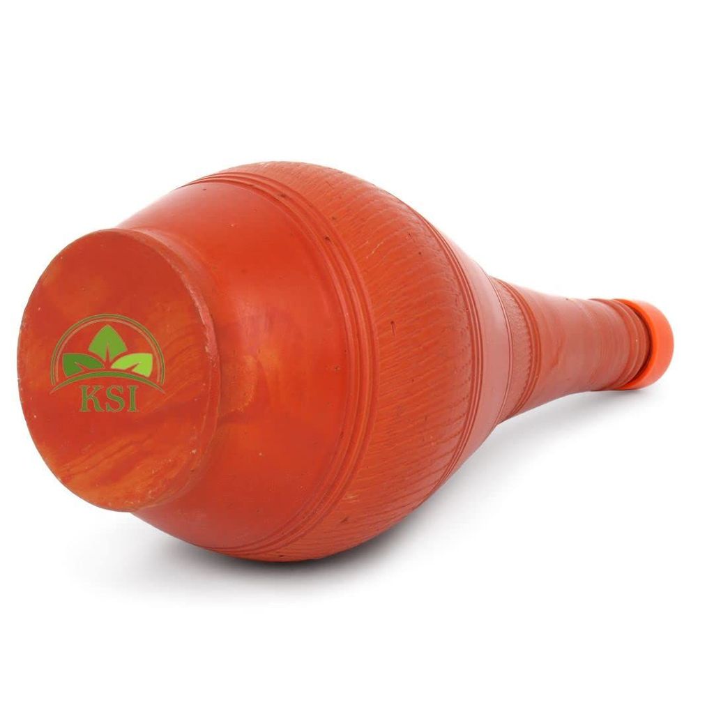 KSI Clay Water Bottle for Drinking Water Terracotta Self Cooling Bottle Clay Water Bottle for School Office Outings 1.25 Litres