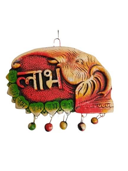KSI Shubh Labh Terracotta Handmade Door/Wall Hanging | Wall Hanging and Religious Figurine for Home Decor and Gifts for Diwali Door Office & Mandir Decoration Set