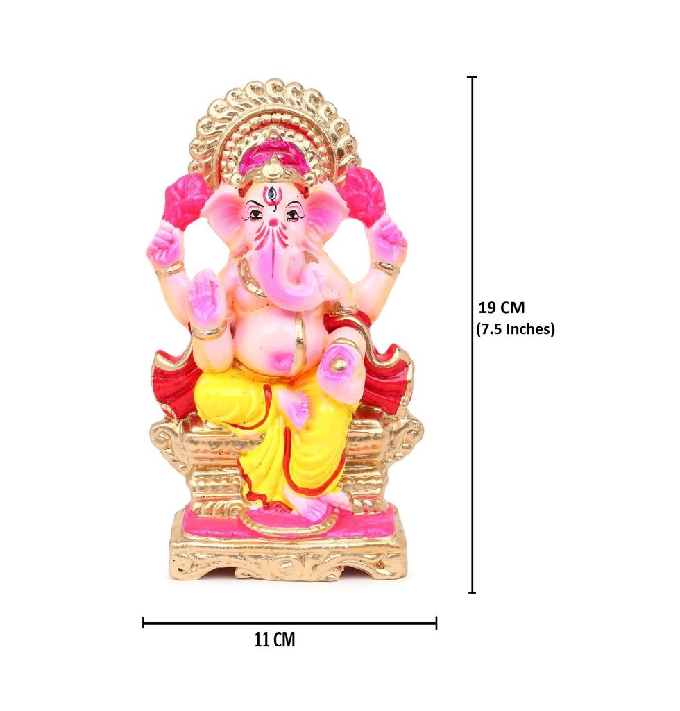 KSI Biodegradable Ganesh Murti Mitti Ganpati Statue for Ganpati Visarjan Mati Ganesh Water Soluble Ganesh Natural Clay Idol