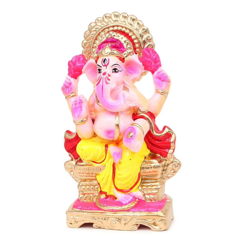 KSI Biodegradable Ganesh Murti Mitti Ganpati Statue for Ganpati Visarjan Mati Ganesh Water Soluble Ganesh Natural Clay Idol