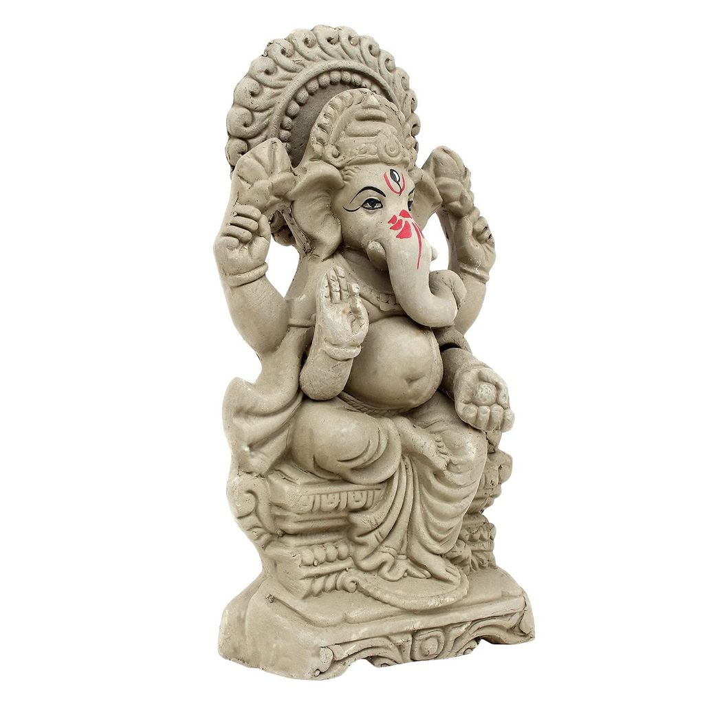 KSI Biodegradable Ganesh Murti Mitti Ganpati Statue for Ganpati Visarjan Mati Ganesh Water Soluble Ganesh Natural Clay Idol