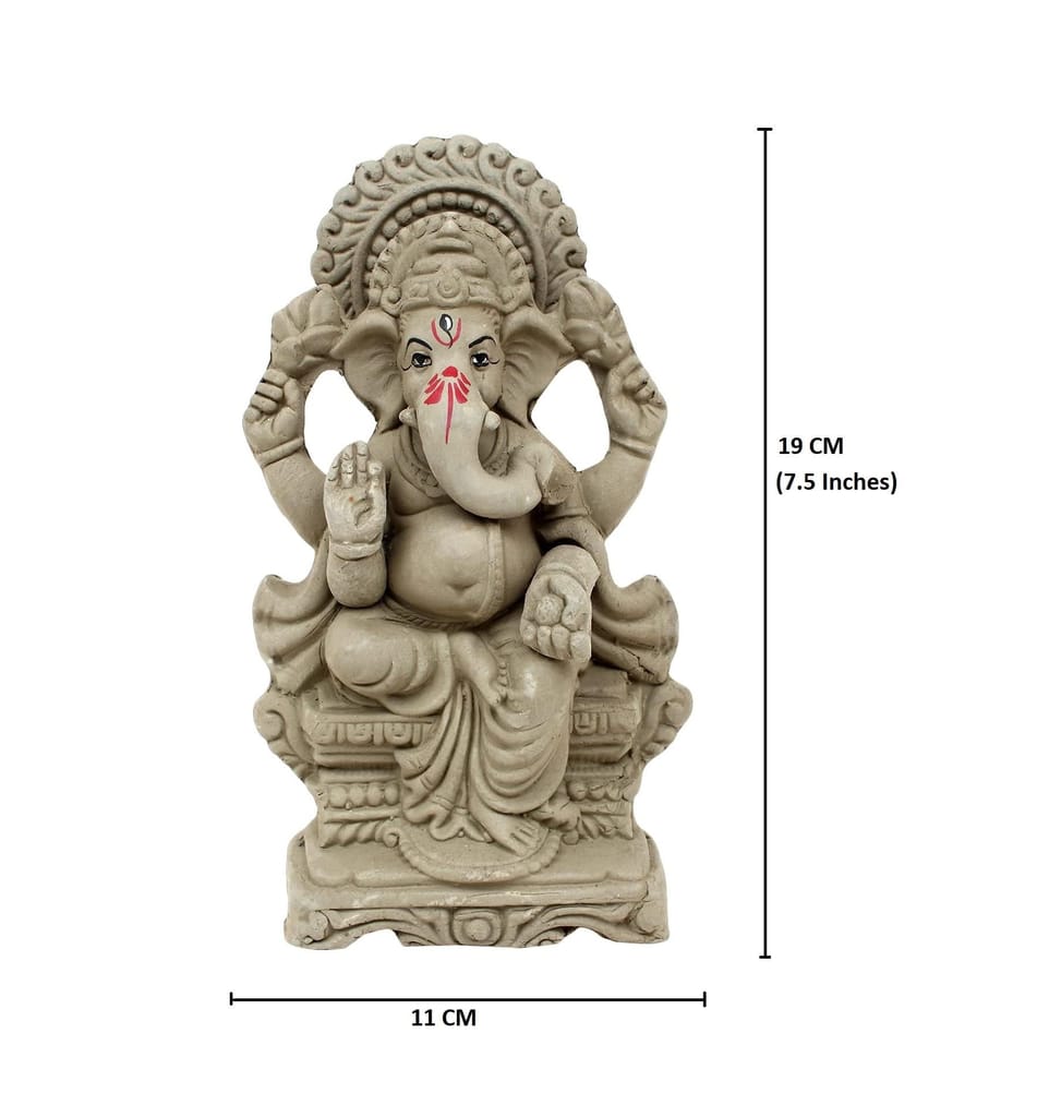 KSI Biodegradable Ganesh Murti Mitti Ganpati Statue for Ganpati Visarjan Mati Ganesh Water Soluble Ganesh Natural Clay Idol