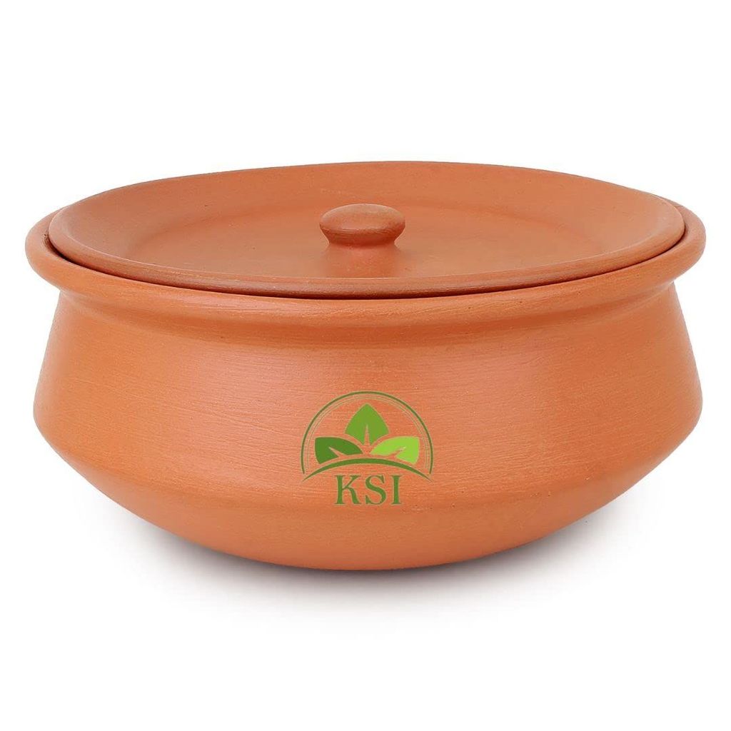 KSI Earthenware Clay Curd Pot Dahi Handi Self Cooling Terracotta Clay Curd Pot Earthenware Pot for Storage