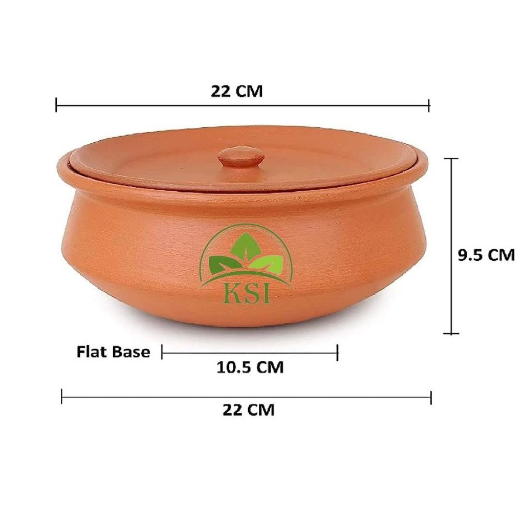 KSI Earthenware Clay Curd Pot Dahi Handi Self Cooling Terracotta Clay Curd Pot Earthenware Pot for Storage