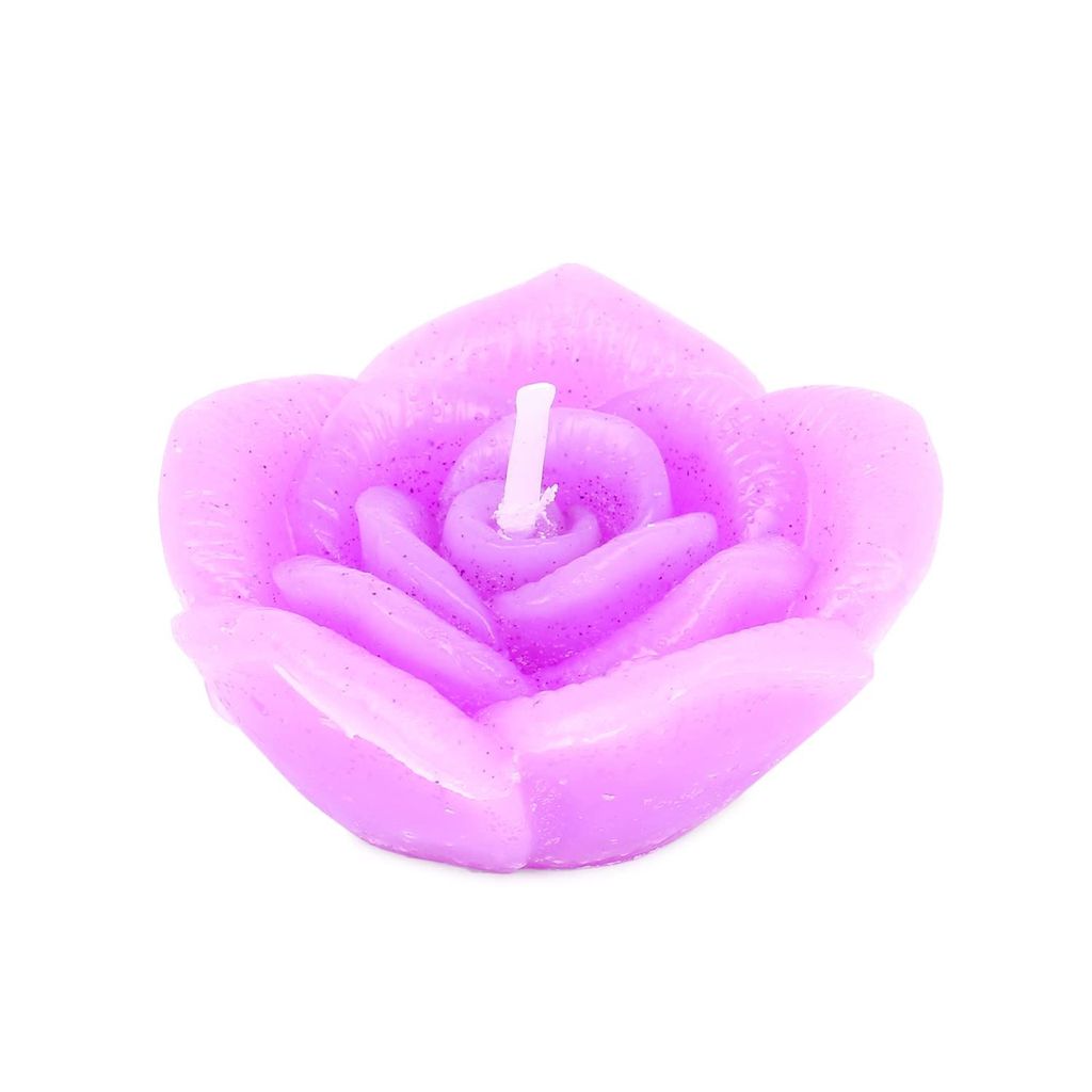 KSI Lotus Flower Shape Water Sensor Floating Glitter Wax Candles Home Decoration Diya (Pack of 6)