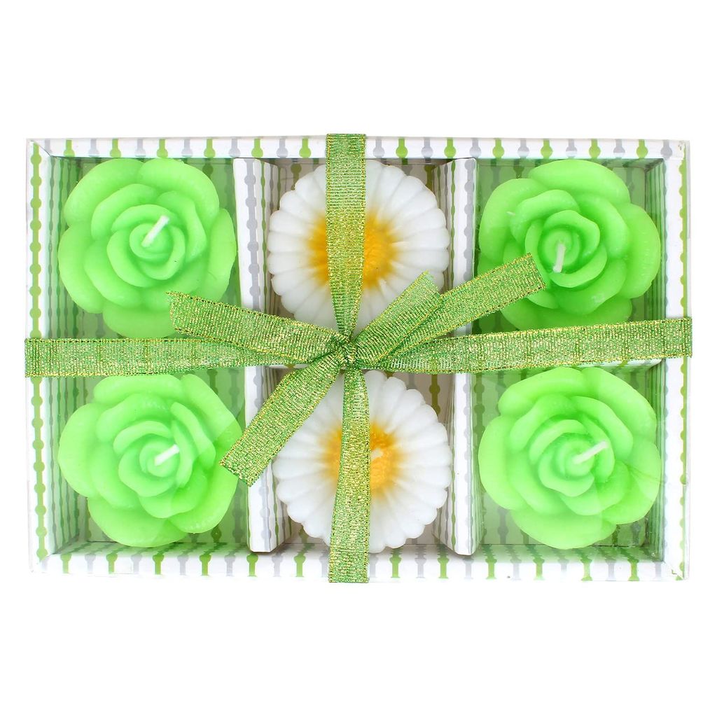 KSI Lotus Flower Shape Water Sensor Floating Glitter Wax Candles Home Decoration Diya (Pack of 6)