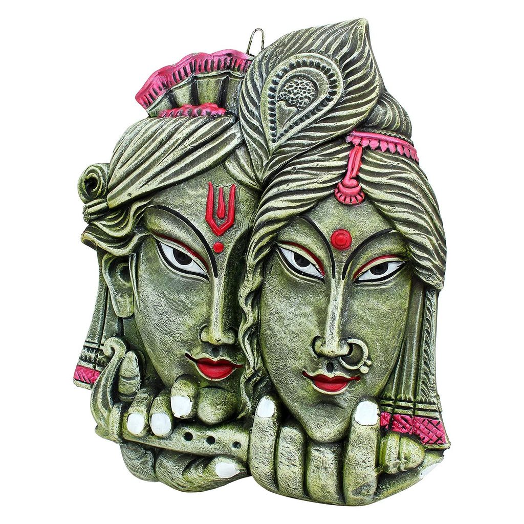 KSI Handmade Terracotta Clay Wall Hanging Nazar Battu Evil Eye Protector & God Figurines Sculptures for Home Entrance Office Temple and Shop