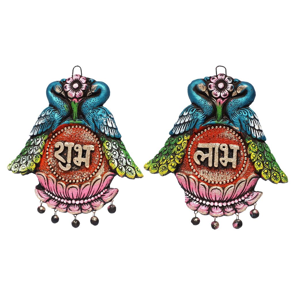 KSI Handmade Terracotta Clay Wall Hanging Nazar Battu Evil Eye Protector & God Figurines Sculptures for Home Entrance Office Temple and Shop