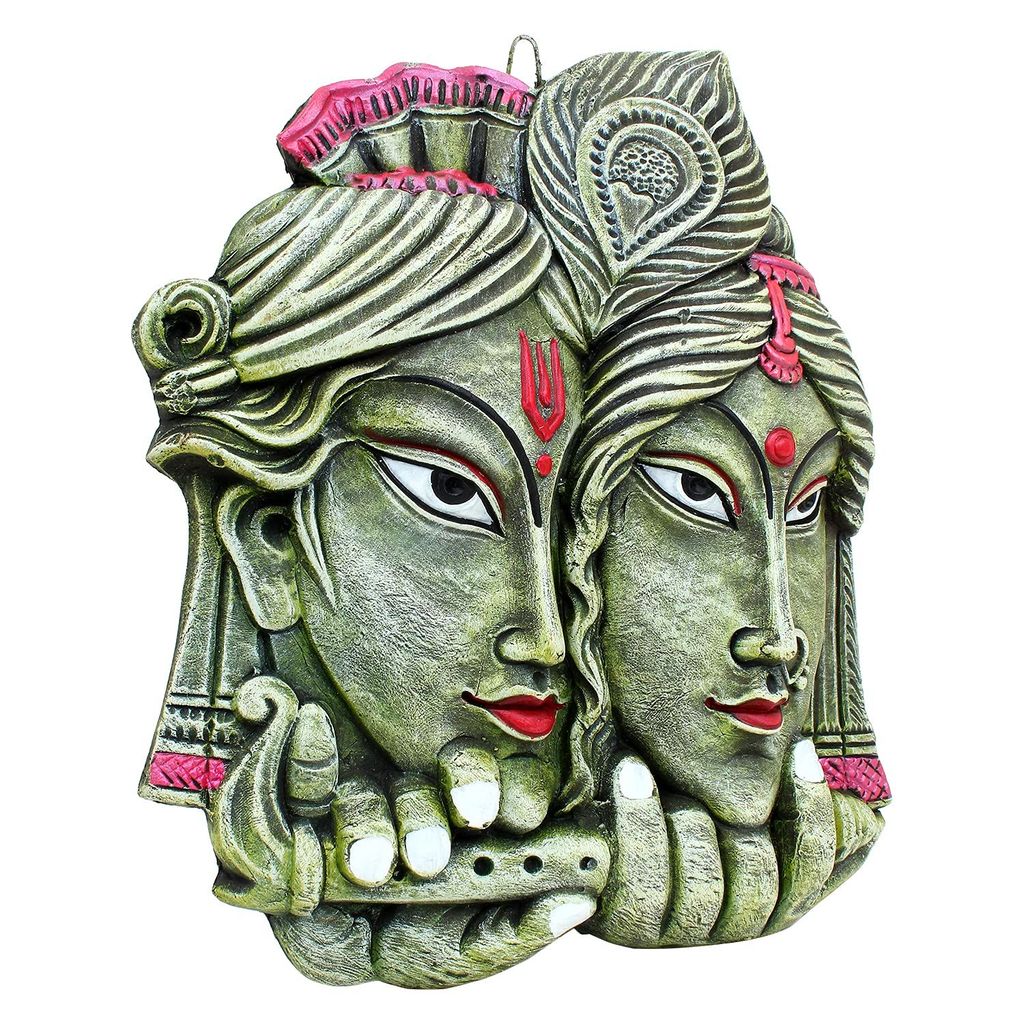 KSI Handmade Terracotta Clay Wall Hanging Nazar Battu Evil Eye Protector & God Figurines Sculptures for Home Entrance Office Temple and Shop