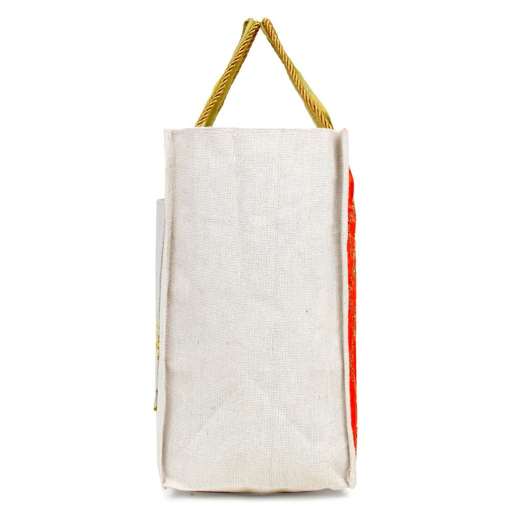 KSI Designer Women Jute Bag for Lunch Box | Shopping � Jute Handbag, Jute Tote, Jute Lunch Bags for Office, Tiffin Bags for Office, Printed Jute Bag