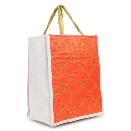 KSI Designer Women Jute Bag for Lunch Box | Shopping � Jute Handbag, Jute Tote, Jute Lunch Bags for Office, Tiffin Bags for Office, Printed Jute Bag