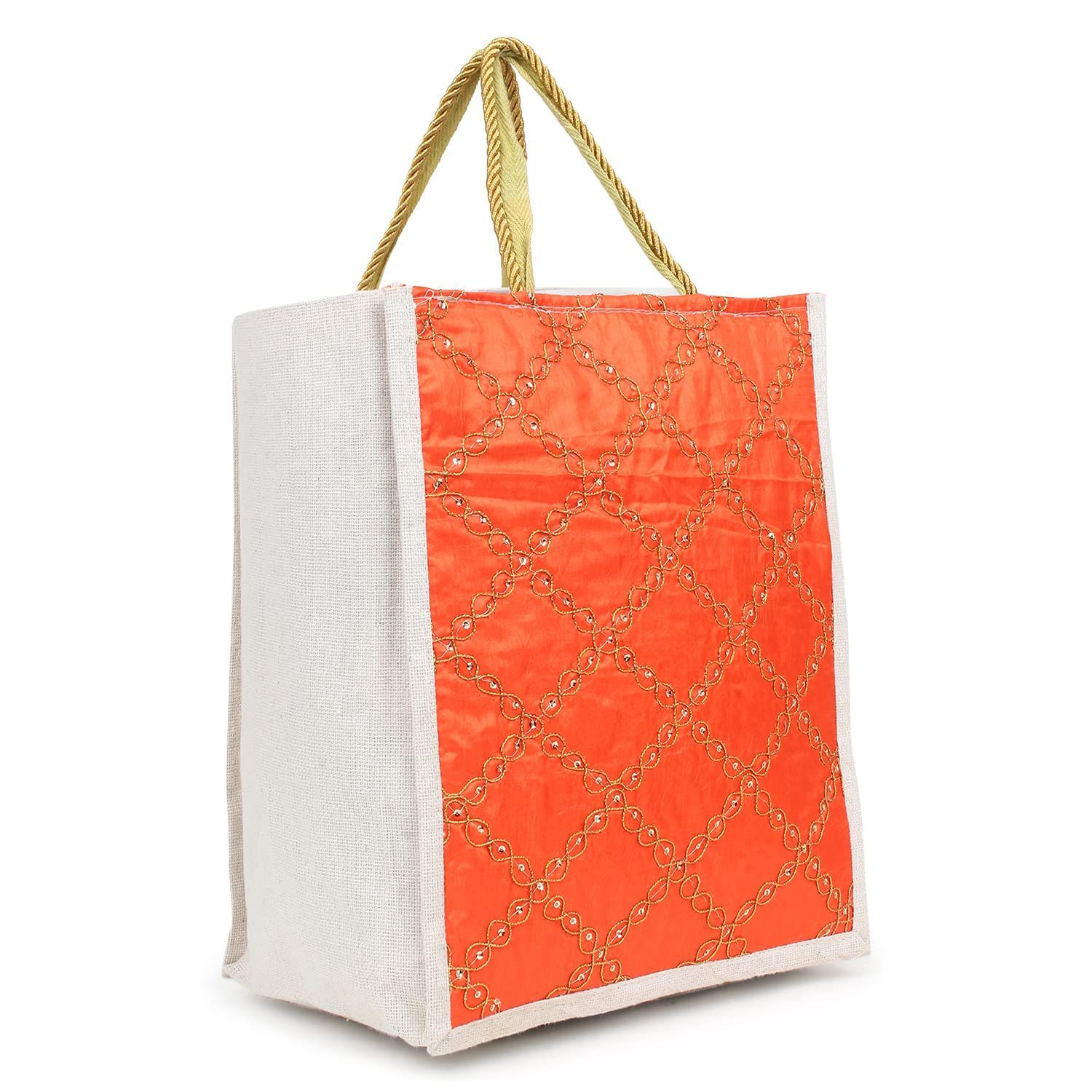 KSI Designer Women Jute Bag for Lunch Box | Shopping � Jute Handbag, Jute Tote, Jute Lunch Bags for Office, Tiffin Bags for Office, Printed Jute Bag