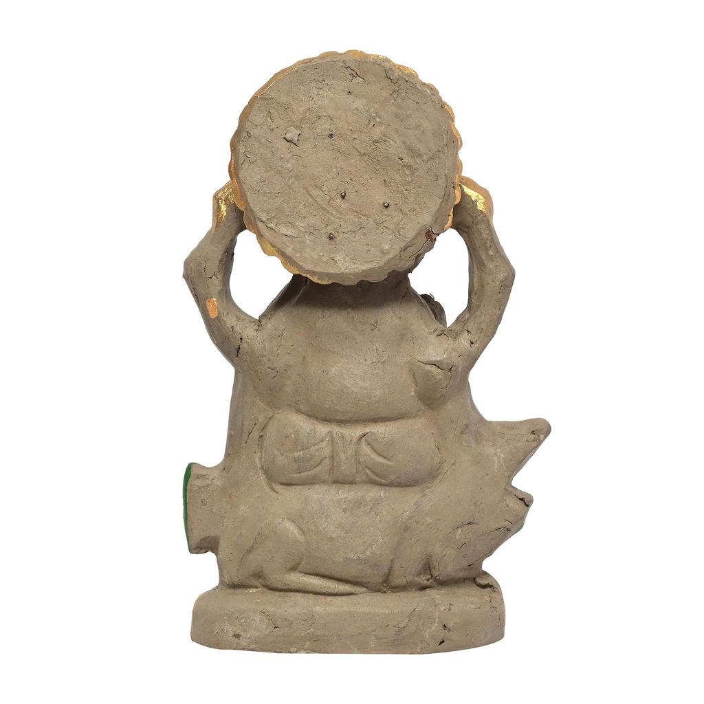 KSI Eco Friendly Ganesh Murti Biodegradable Mitti Ganpati Statue for Diwali Decoration Home Temple & Visarjan Dissolve in Water Clay Idol