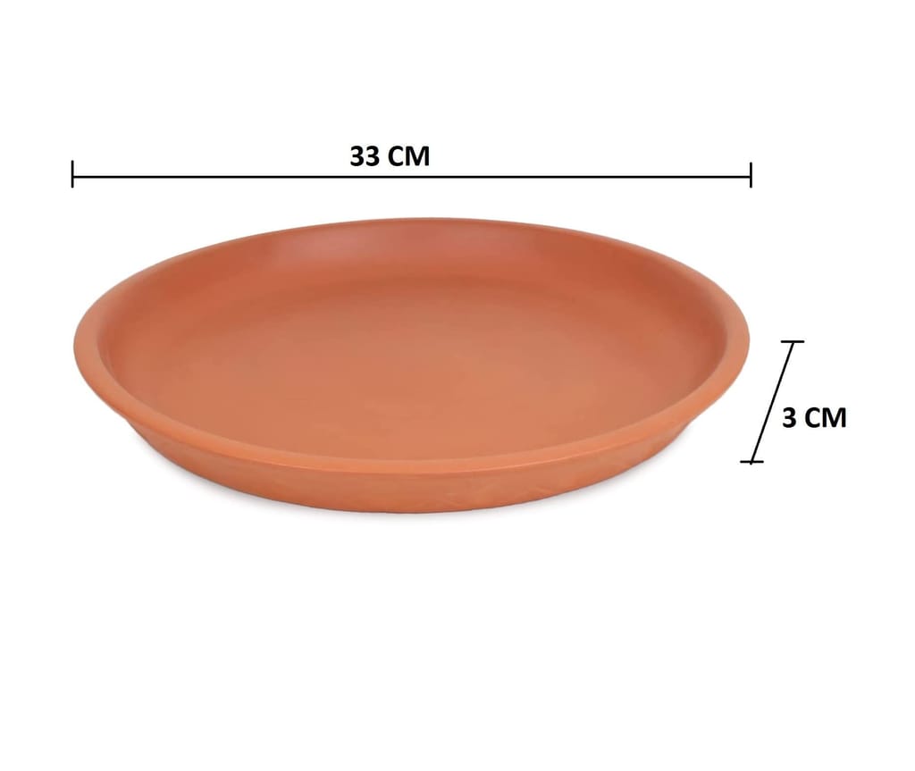 KSI Clay Terracotta Dinner Set Clay Thali Set with Plate Glass Bowl Including Pickle Bowl and Spoon Clay Dining Set (Brown)