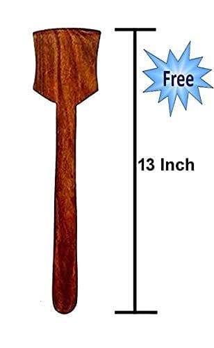 KSI Earthenware Clay Tawa with Stand Mitti Ka Tawa Clay Tawa Terracotta Handmade Clay Tawa with Wooden Spatula Earthen Cookware (10inch)