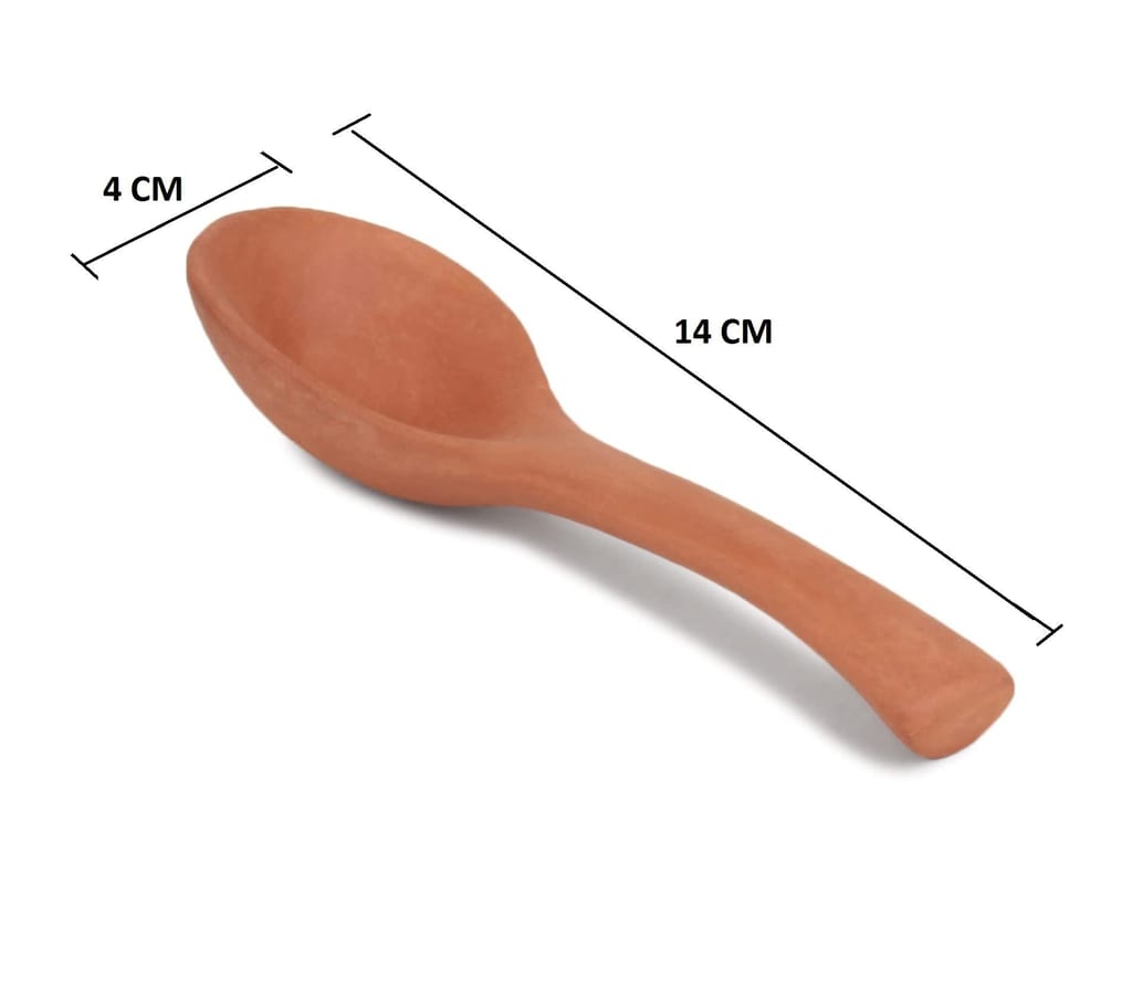 KSI Clay Terracotta Dinner Set Clay Thali Set with Plate Glass Bowl Including Pickle Bowl and Spoon Clay Dining Set (Brown) Set of 2