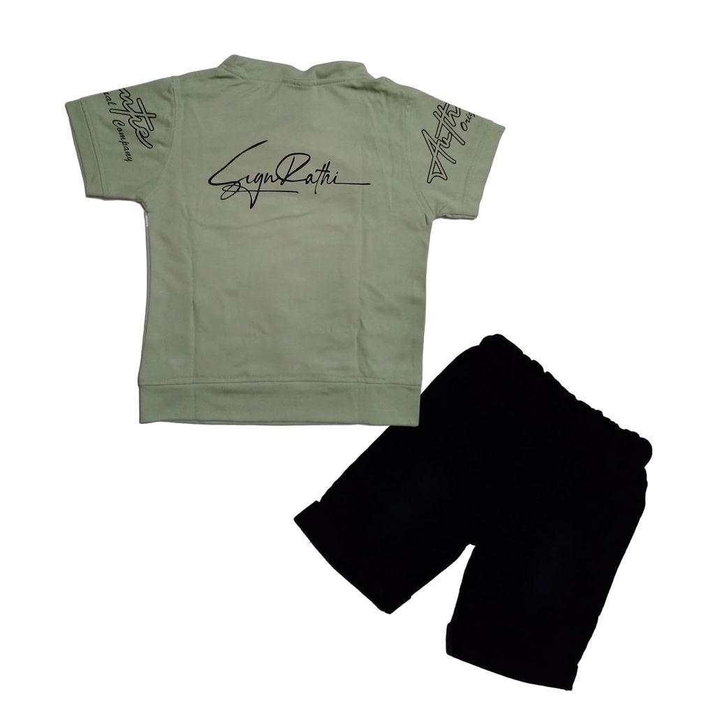 Baby Boy Dress Cotton Half Sleeve Round Neck T-Shirt & Short Jeans