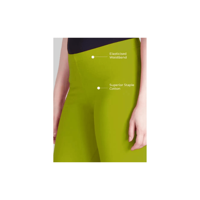 Ankle Length Ethnic Wear Legging (Green, Solid)