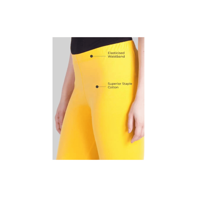 Ankle Length Ethnic Wear Legging (Yellow, Solid)