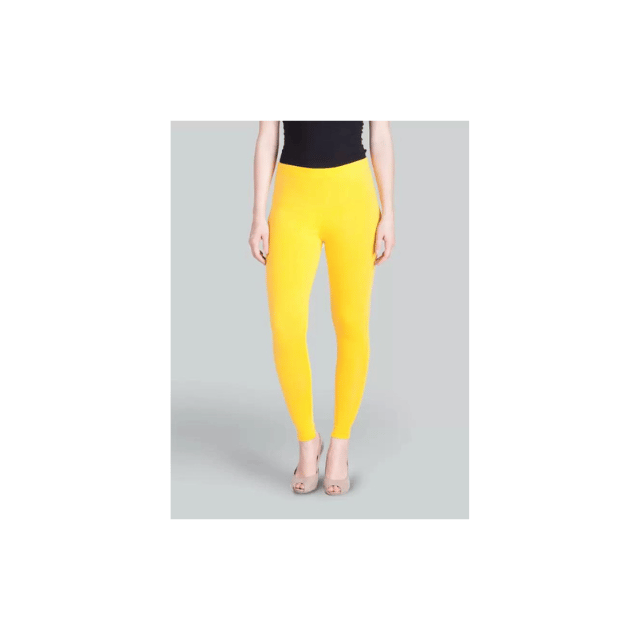 Ankle Length Ethnic Wear Legging (Yellow, Solid)