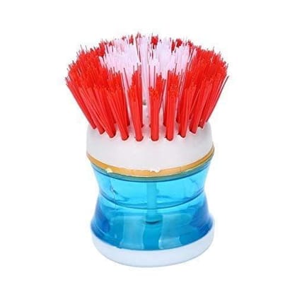 Vessel Crew Cleaning Brush with Soap Dispenser for Kitchen, Sink, Dish Washer (Multicolor)