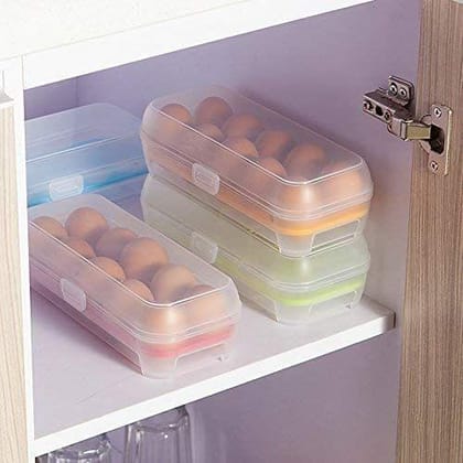 Vessel Crew Plastic Refridgerator Egg Storage Box. for Safe Egg Storing in Refridgerator Container Box (10 Grids). (Set of 2), Multicolor