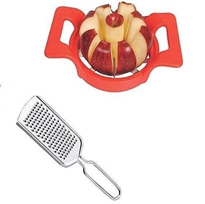 Honest Stainless Steel Combo Of Apple Cutter Slicer And Cheese Grate, Multicolour