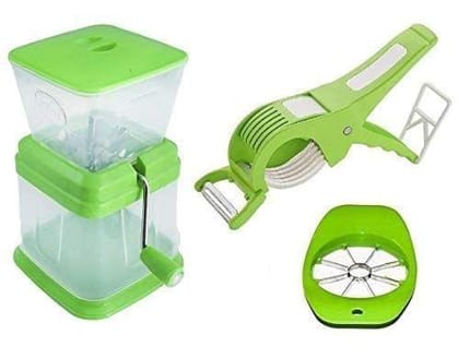 HONEST Combo of Plastic Vegetable, Onion Chopper Cum Cutter, Apple Cutter, Chilly Cutter , Assorted Colors