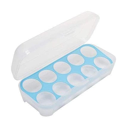 Vessel Crew Plastic Refrigerator Egg Storage Box/Container/Egg Holder Fridge Tray, 10 Grids, Standard Size (SD_724, Multicolour) - Set of 1 Piece