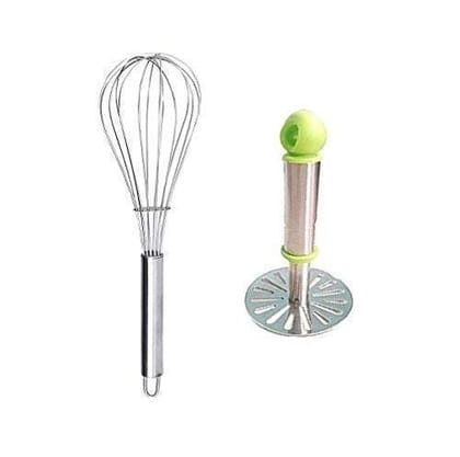 Vessel Crew Stainless Steel Potato Masher and Whisk (Set of 2)