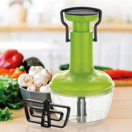Vessel Crew Stainless Steel Blade Onion Chopper for Vegetables Fruits Nuts Manual Speedy Hand Press Food Chopper