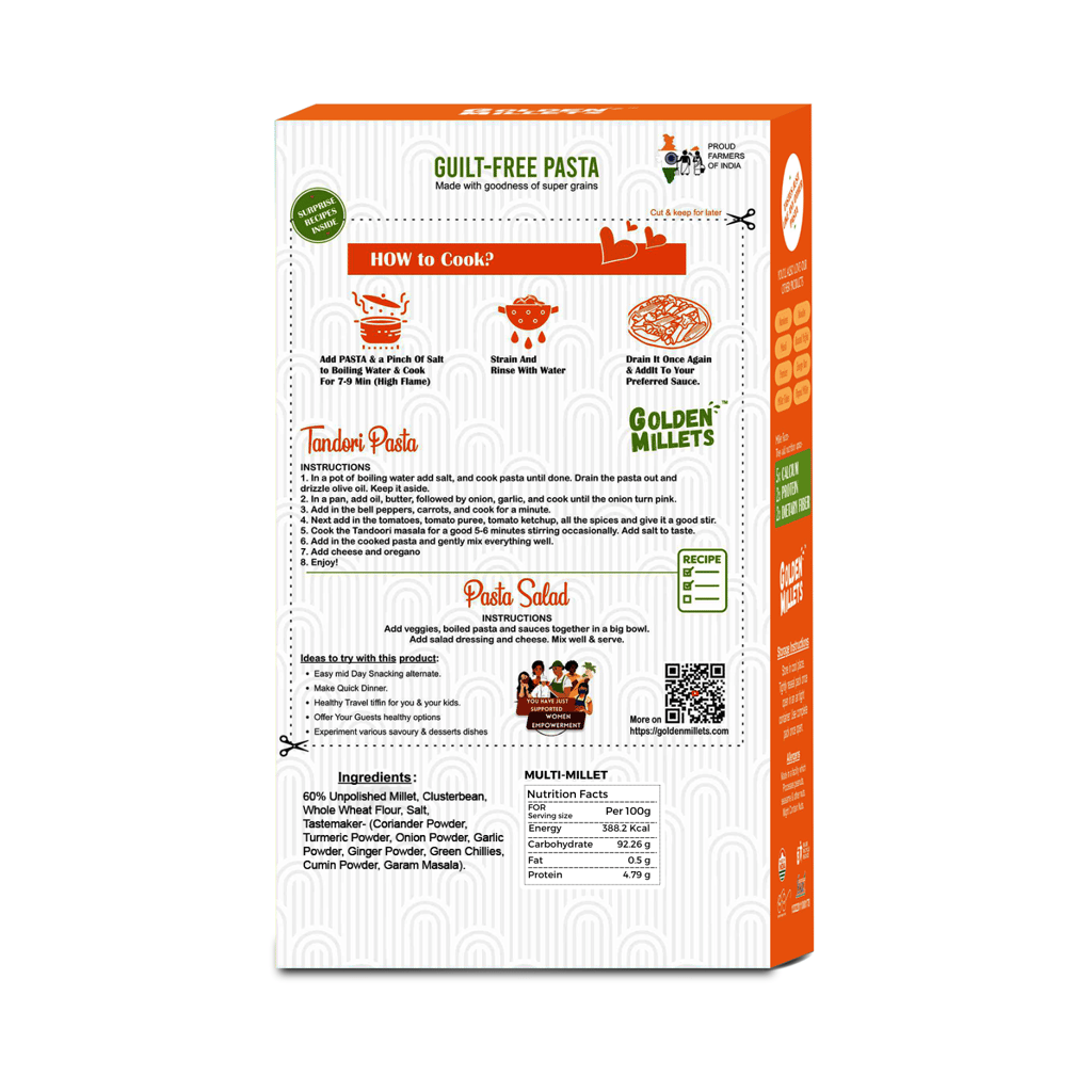 Golden Millets Multi Millet Pasta (150gm,Pack of 2)