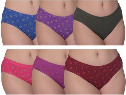 Be PerfectDaily Use Inner Wear Solid Printed Cotton Panties/Panty Brief for Women & Girls Multicolor (Pack of 6)