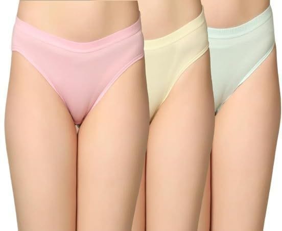 Be Perfect Daily Use Inner Wear Cotton Panties/Panty Brief for Women &  Girls (Pack of 3) Multicolor